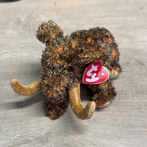 Ty Beanie Babies Woolly Mammoth with Brown and Tan Fur - Giganto